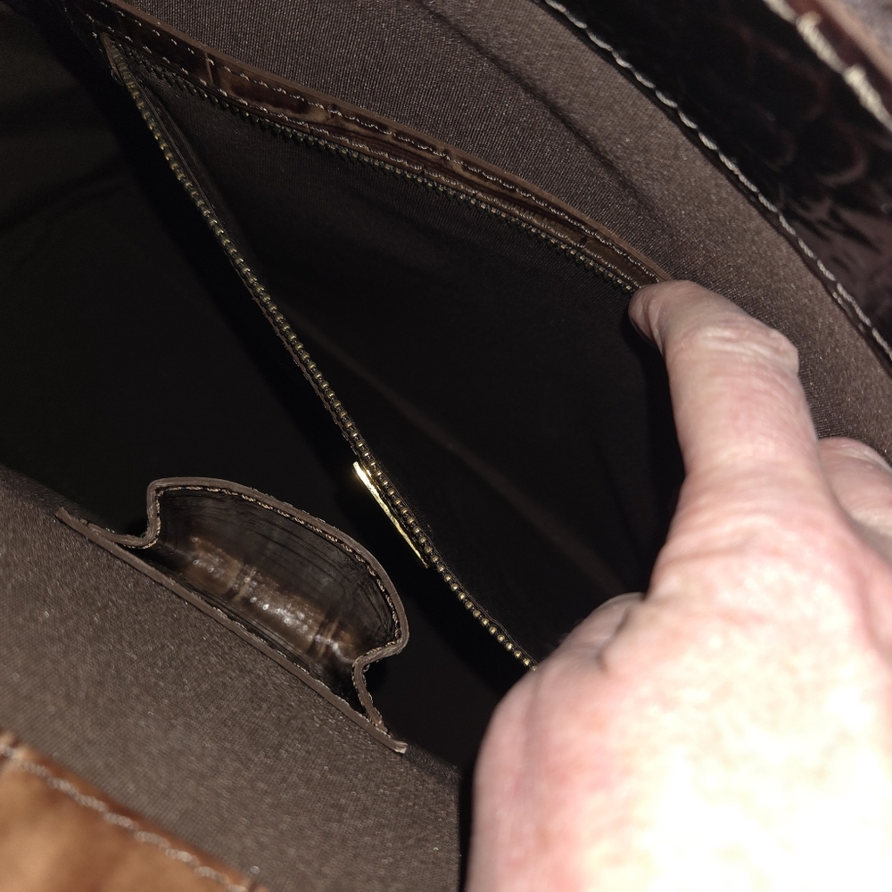 Mottini Newport Beach Crocodile-Embossed Leather Satchel - Picture 10 of 16